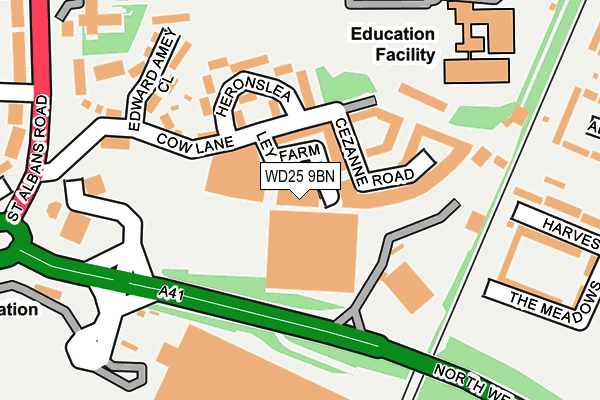 WD25 9BN map - OS OpenMap – Local (Ordnance Survey) WD25 9BN map - OS OpenMap – Local (Ordnance Survey)