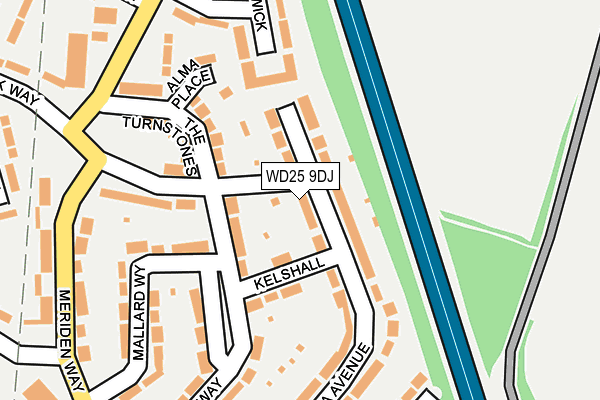WD25 9DJ map - OS OpenMap – Local (Ordnance Survey) WD25 9DJ map - OS OpenMap – Local (Ordnance Survey)