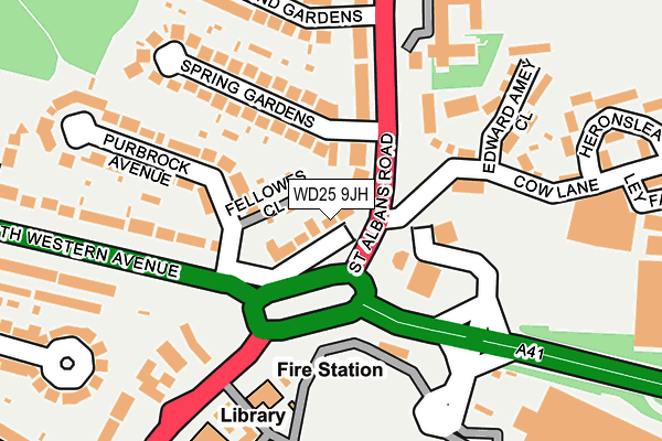 WD25 9JH map - OS OpenMap – Local (Ordnance Survey)
