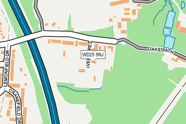 WD25 9NJ map - OS OpenMap – Local (Ordnance Survey) WD25 9NJ map - OS OpenMap – Local (Ordnance Survey)