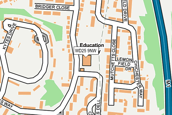 WD25 9NW map - OS OpenMap – Local (Ordnance Survey) WD25 9NW map - OS OpenMap – Local (Ordnance Survey)