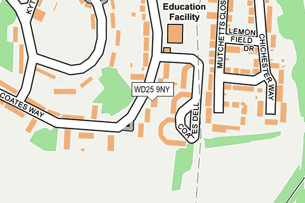 WD25 9NY map - OS OpenMap – Local (Ordnance Survey)