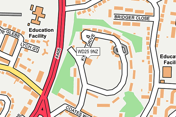 WD25 9NZ map - OS OpenMap – Local (Ordnance Survey) WD25 9NZ map - OS OpenMap – Local (Ordnance Survey)