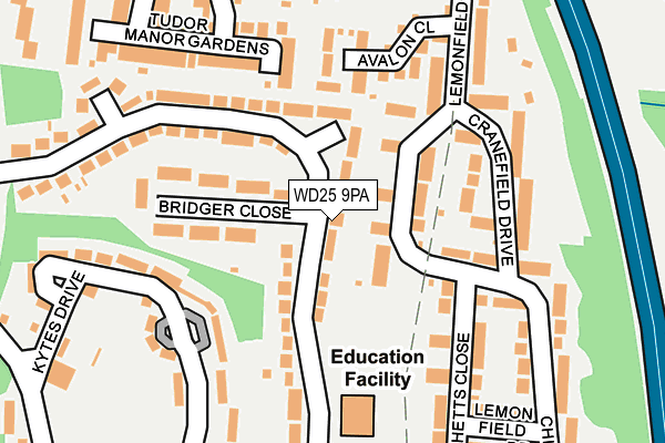WD25 9PA map - OS OpenMap – Local (Ordnance Survey) WD25 9PA map - OS OpenMap – Local (Ordnance Survey)