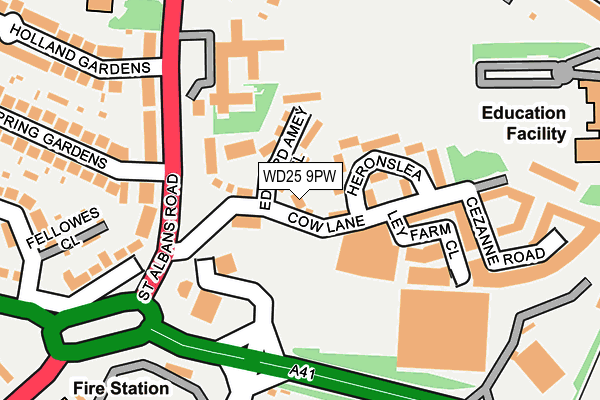 WD25 9PW map - OS OpenMap – Local (Ordnance Survey)