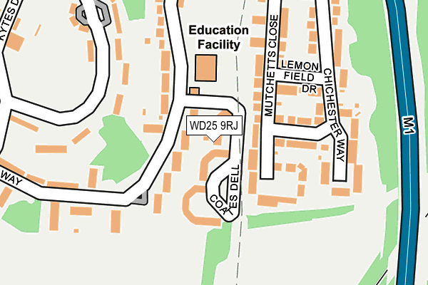 WD25 9RJ map - OS OpenMap – Local (Ordnance Survey)