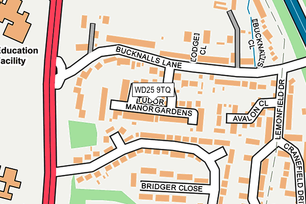 WD25 9TQ map - OS OpenMap – Local (Ordnance Survey) WD25 9TQ map - OS OpenMap – Local (Ordnance Survey)