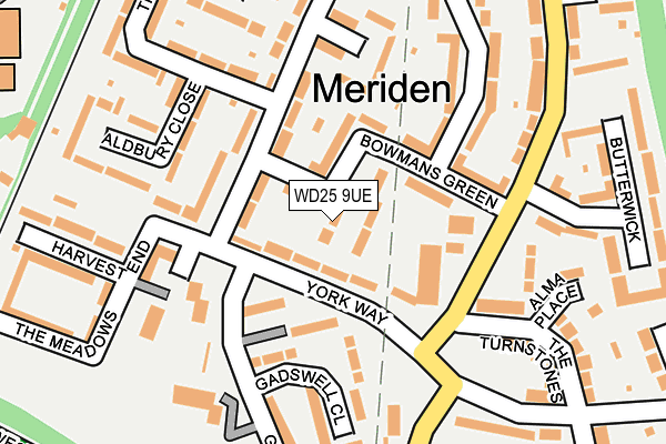 WD25 9UE map - OS OpenMap – Local (Ordnance Survey) WD25 9UE map - OS OpenMap – Local (Ordnance Survey)