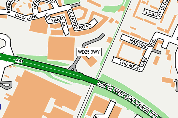 WD25 9WY map - OS OpenMap – Local (Ordnance Survey) WD25 9WY map - OS OpenMap – Local (Ordnance Survey)