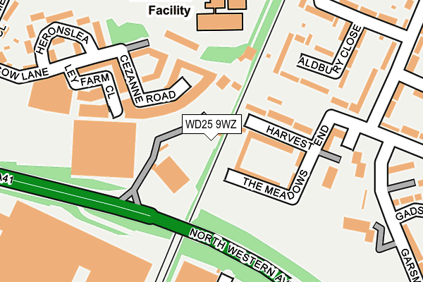 WD25 9WZ map - OS OpenMap – Local (Ordnance Survey) WD25 9WZ map - OS OpenMap – Local (Ordnance Survey)