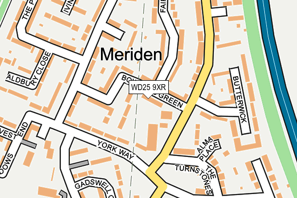 WD25 9XR map - OS OpenMap – Local (Ordnance Survey) WD25 9XR map - OS OpenMap – Local (Ordnance Survey)