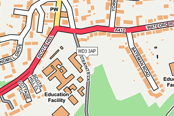 WD3 3AP map - OS OpenMap – Local (Ordnance Survey) WD3 3AP map - OS OpenMap – Local (Ordnance Survey)
