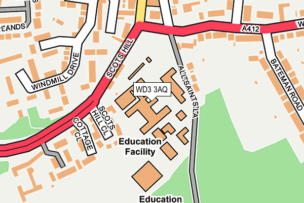 WD3 3AQ map - OS OpenMap – Local (Ordnance Survey)