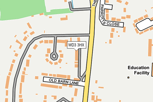 WD3 3HX map - OS OpenMap – Local (Ordnance Survey) WD3 3HX map - OS OpenMap – Local (Ordnance Survey)