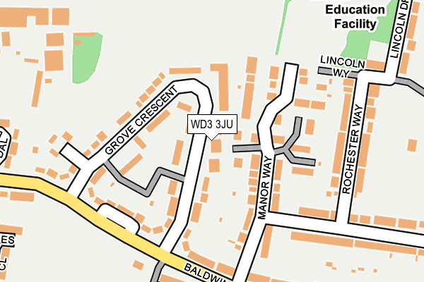 WD3 3JU map - OS OpenMap – Local (Ordnance Survey) WD3 3JU map - OS OpenMap – Local (Ordnance Survey)