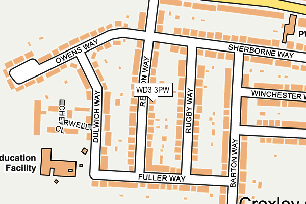 WD3 3PW map - OS OpenMap – Local (Ordnance Survey) WD3 3PW map - OS OpenMap – Local (Ordnance Survey)