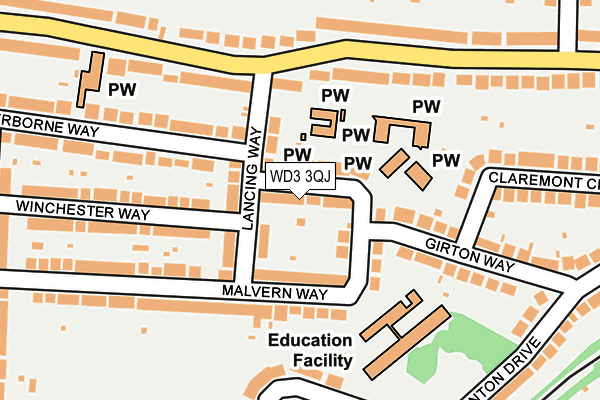 WD3 3QJ map - OS OpenMap – Local (Ordnance Survey) WD3 3QJ map - OS OpenMap – Local (Ordnance Survey)