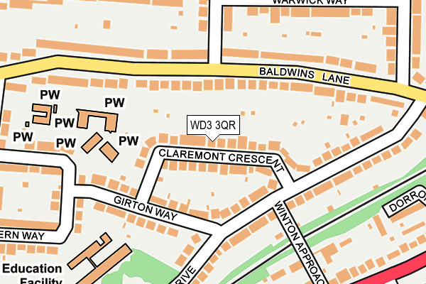 WD3 3QR map - OS OpenMap – Local (Ordnance Survey) WD3 3QR map - OS OpenMap – Local (Ordnance Survey)