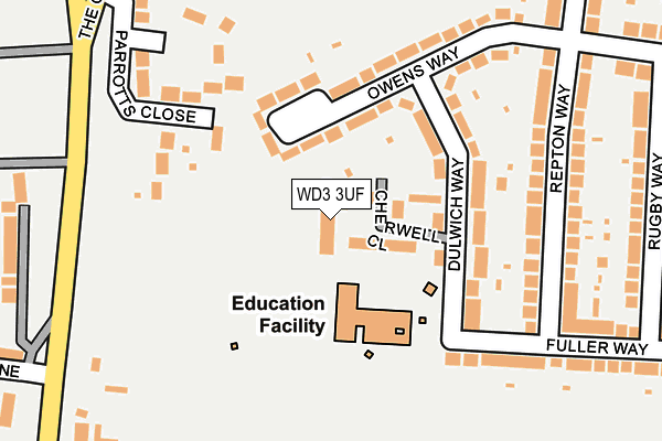WD3 3UF map - OS OpenMap – Local (Ordnance Survey) WD3 3UF map - OS OpenMap – Local (Ordnance Survey)