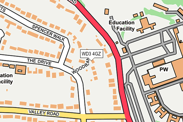 WD3 4GZ map - OS OpenMap – Local (Ordnance Survey)