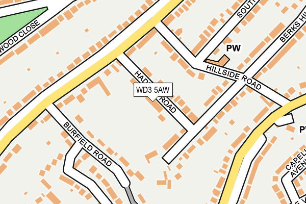 WD3 5AW map - OS OpenMap – Local (Ordnance Survey) WD3 5AW map - OS OpenMap – Local (Ordnance Survey)