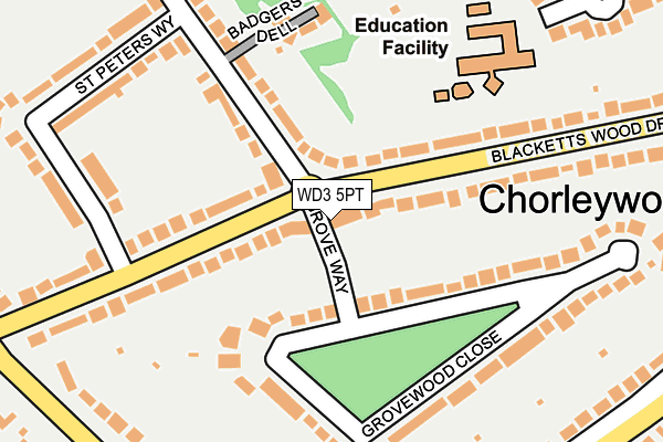 WD3 5PT map - OS OpenMap – Local (Ordnance Survey) WD3 5PT map - OS OpenMap – Local (Ordnance Survey)