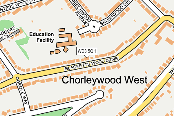 WD3 5QH map - OS OpenMap – Local (Ordnance Survey) WD3 5QH map - OS OpenMap – Local (Ordnance Survey)