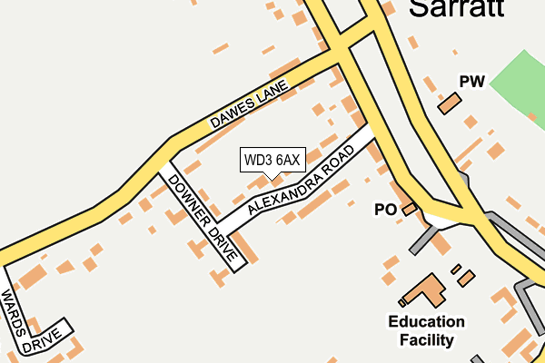 WD3 6AX map - OS OpenMap – Local (Ordnance Survey) WD3 6AX map - OS OpenMap – Local (Ordnance Survey)