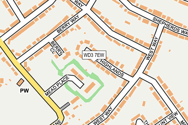 WD3 7EW map - OS OpenMap – Local (Ordnance Survey) WD3 7EW map - OS OpenMap – Local (Ordnance Survey)