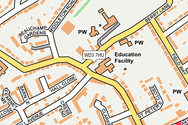WD3 7HU map - OS OpenMap – Local (Ordnance Survey) WD3 7HU map - OS OpenMap – Local (Ordnance Survey)
