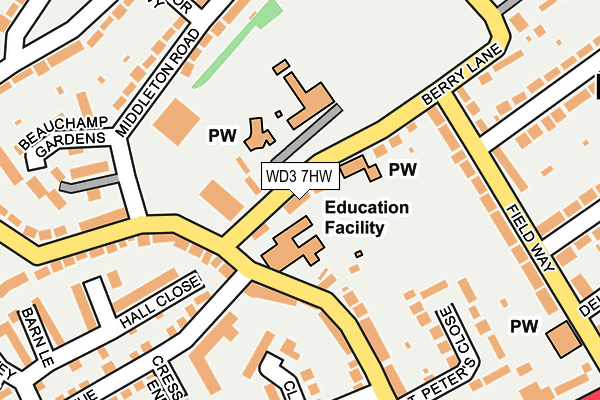 WD3 7HW map - OS OpenMap – Local (Ordnance Survey) WD3 7HW map - OS OpenMap – Local (Ordnance Survey)