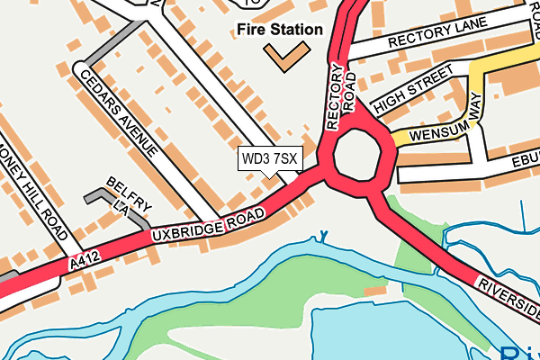 WD3 7SX map - OS OpenMap – Local (Ordnance Survey) WD3 7SX map - OS OpenMap – Local (Ordnance Survey)