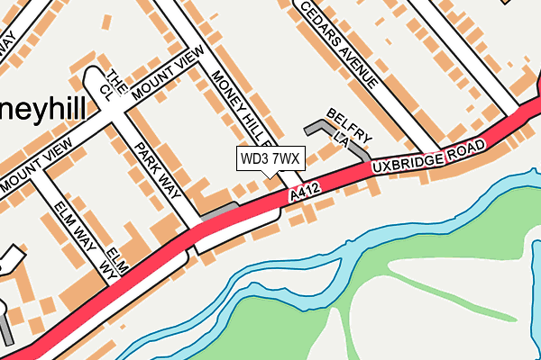 WD3 7WX map - OS OpenMap – Local (Ordnance Survey) WD3 7WX map - OS OpenMap – Local (Ordnance Survey)
