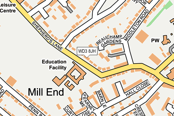 WD3 8JH map - OS OpenMap – Local (Ordnance Survey) WD3 8JH map - OS OpenMap – Local (Ordnance Survey)