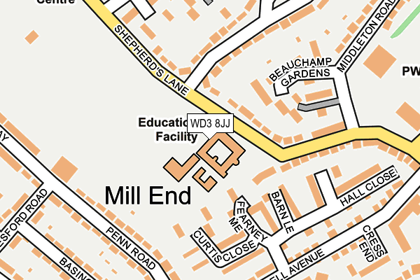 WD3 8JJ map - OS OpenMap – Local (Ordnance Survey) WD3 8JJ map - OS OpenMap – Local (Ordnance Survey)