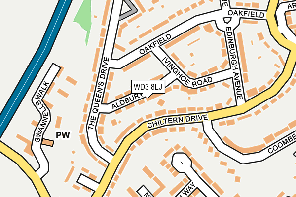 WD3 8LJ map - OS OpenMap – Local (Ordnance Survey) WD3 8LJ map - OS OpenMap – Local (Ordnance Survey)