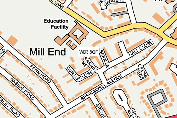 WD3 8QF map - OS OpenMap – Local (Ordnance Survey) WD3 8QF map - OS OpenMap – Local (Ordnance Survey)