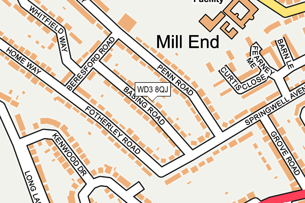 WD3 8QJ map - OS OpenMap – Local (Ordnance Survey) WD3 8QJ map - OS OpenMap – Local (Ordnance Survey)