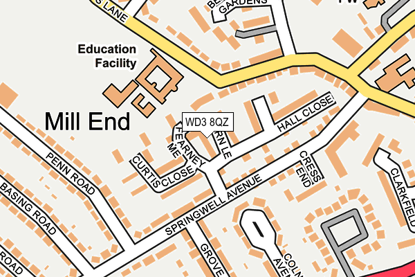 WD3 8QZ map - OS OpenMap – Local (Ordnance Survey) WD3 8QZ map - OS OpenMap – Local (Ordnance Survey)