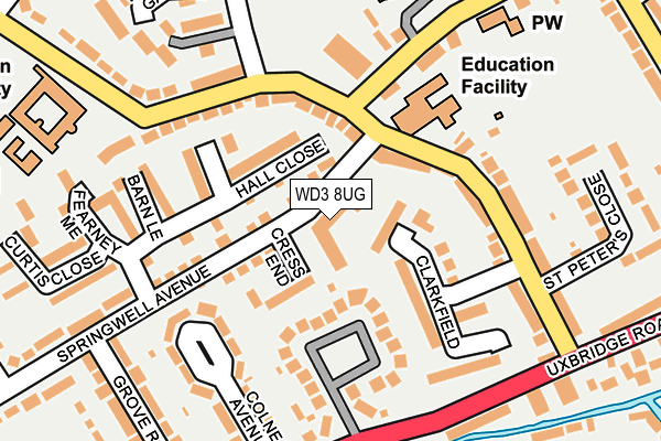 WD3 8UG map - OS OpenMap – Local (Ordnance Survey) WD3 8UG map - OS OpenMap – Local (Ordnance Survey)