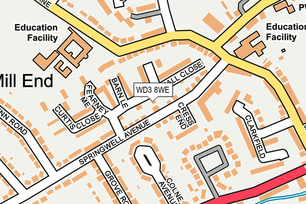 WD3 8WE map - OS OpenMap – Local (Ordnance Survey) WD3 8WE map - OS OpenMap – Local (Ordnance Survey)