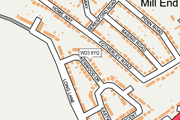 WD3 8YQ map - OS OpenMap – Local (Ordnance Survey) WD3 8YQ map - OS OpenMap – Local (Ordnance Survey)