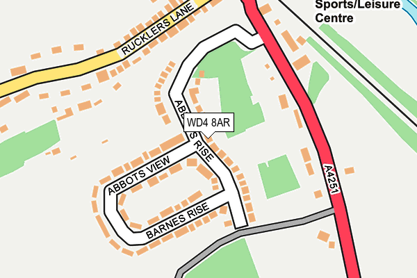 WD4 8AR map - OS OpenMap – Local (Ordnance Survey) WD4 8AR map - OS OpenMap – Local (Ordnance Survey)