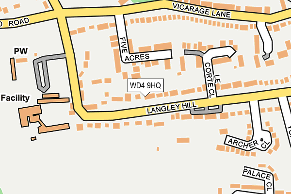 WD4 9HQ map - OS OpenMap – Local (Ordnance Survey)