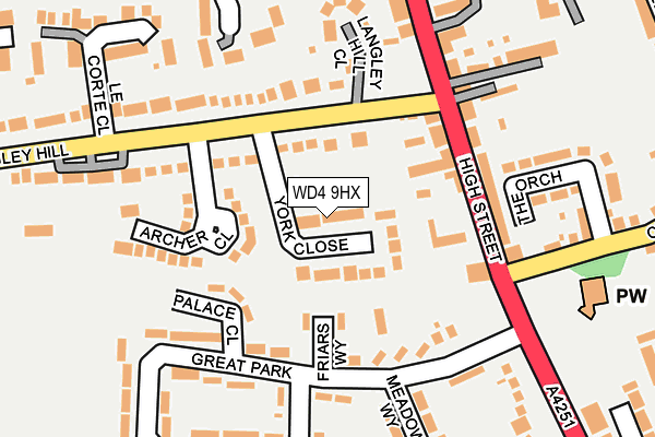 WD4 9HX map - OS OpenMap – Local (Ordnance Survey)