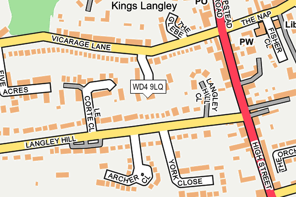 WD4 9LQ map - OS OpenMap – Local (Ordnance Survey)