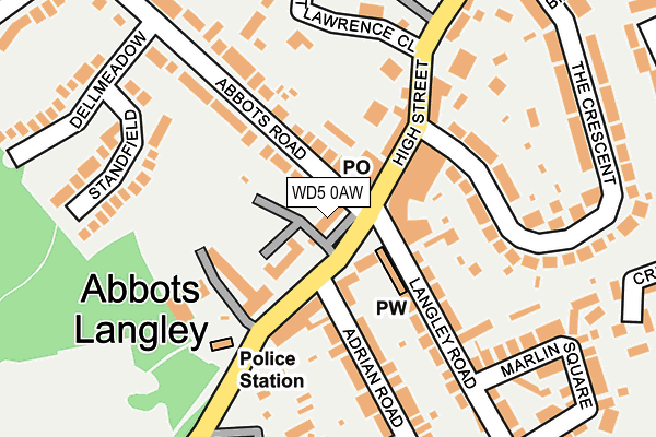 WD5 0AW map - OS OpenMap – Local (Ordnance Survey) WD5 0AW map - OS OpenMap – Local (Ordnance Survey)