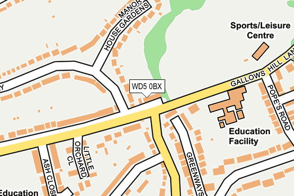 WD5 0BX map - OS OpenMap – Local (Ordnance Survey) WD5 0BX map - OS OpenMap – Local (Ordnance Survey)