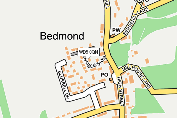WD5 0QN map - OS OpenMap – Local (Ordnance Survey) WD5 0QN map - OS OpenMap – Local (Ordnance Survey)