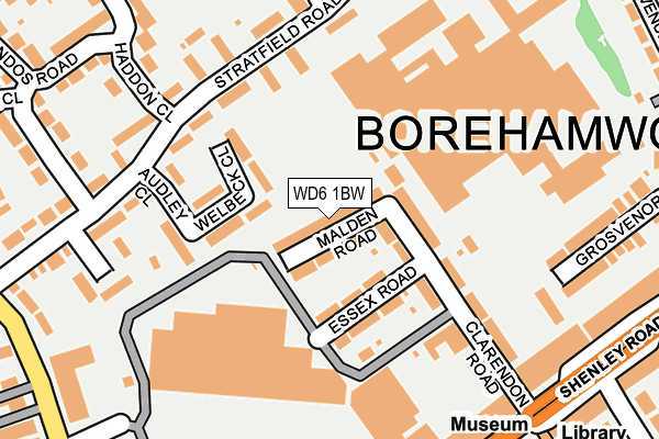 WD6 1BW map - OS OpenMap – Local (Ordnance Survey) WD6 1BW map - OS OpenMap – Local (Ordnance Survey)